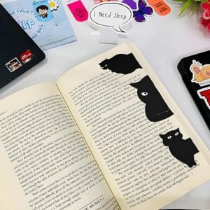 The Ink Palette Magnetic Bookmarks - 6 Pieces Assorted Cute Cat Book Markers Clip Set for Women,Book Lovers,Reading